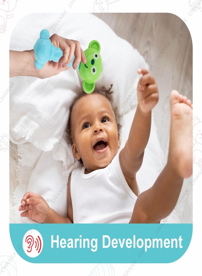 Chanak Baby Kinder Rattle Set for 0-6 Months Old Baby, Non-Toxic, 100% BPA Free, Infant Grab, Spin & Shake Rattles, Colorful Rattles with 2 Pcs, Early Educational Sensory Toy, BIS Approved - Image 4